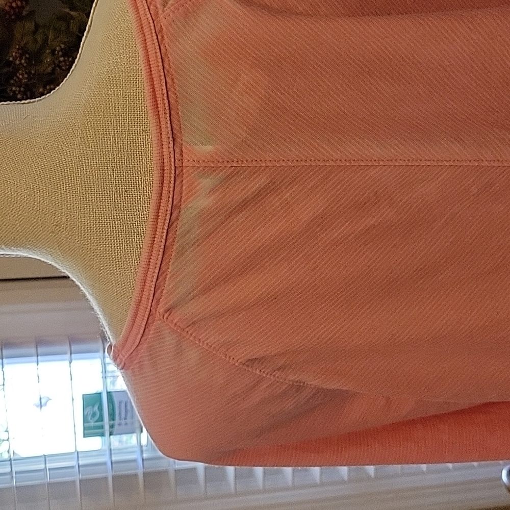 Green Tea long sleeve casual top light coral pink stripes round neck Large EUC … - Picture 5 of 9